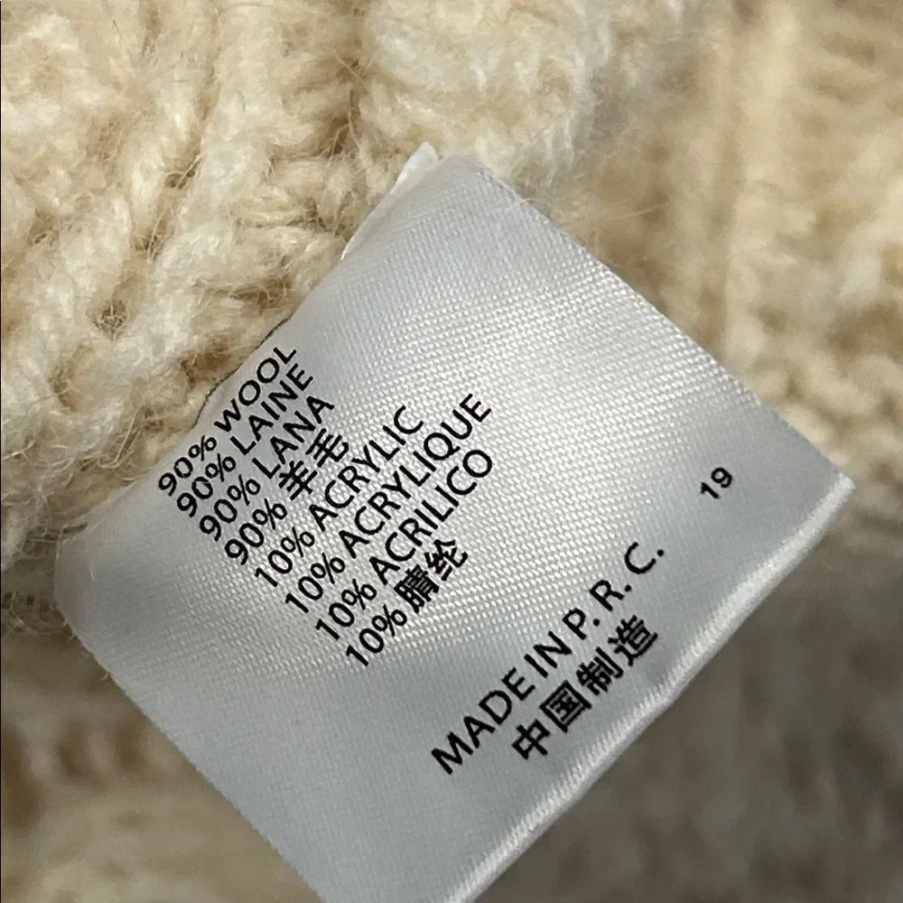 Brandy Melville heavy Cream Cable Knit Crewneck Sweater one size